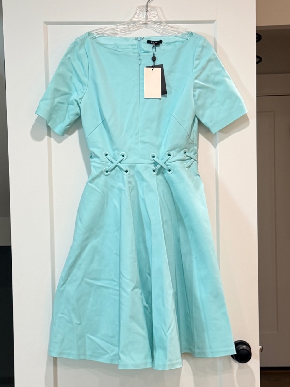 NWT Raoul Kiwi Breeze Circular Dress Women's Size 4 in Baby Blue Teal New w tag
